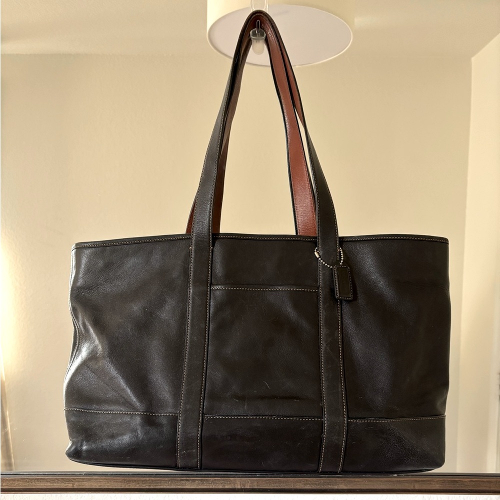 Coach Tote Bag Black Leather